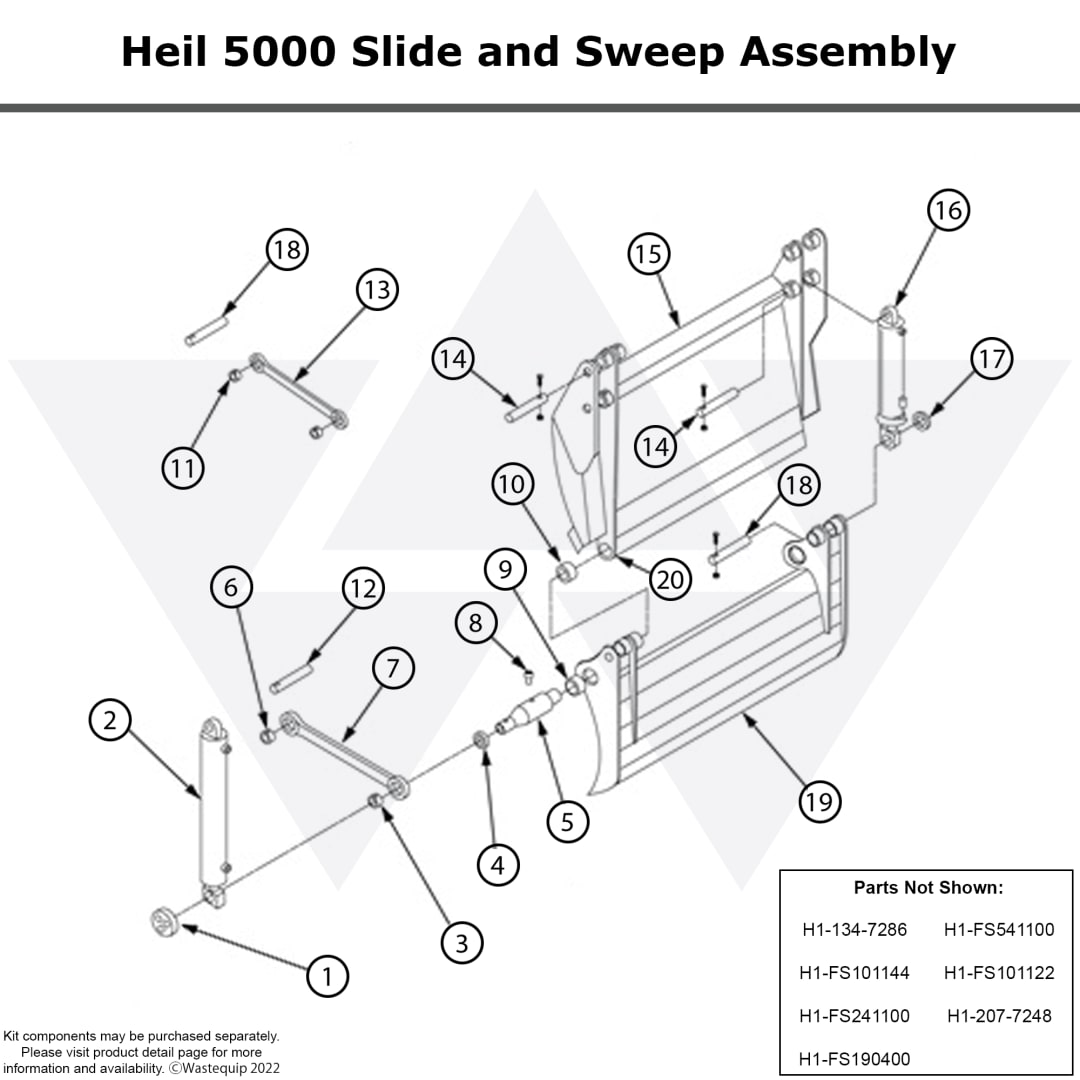 Wastebuilt® Replacement for Heil 5000 Slide and Sweep Parts