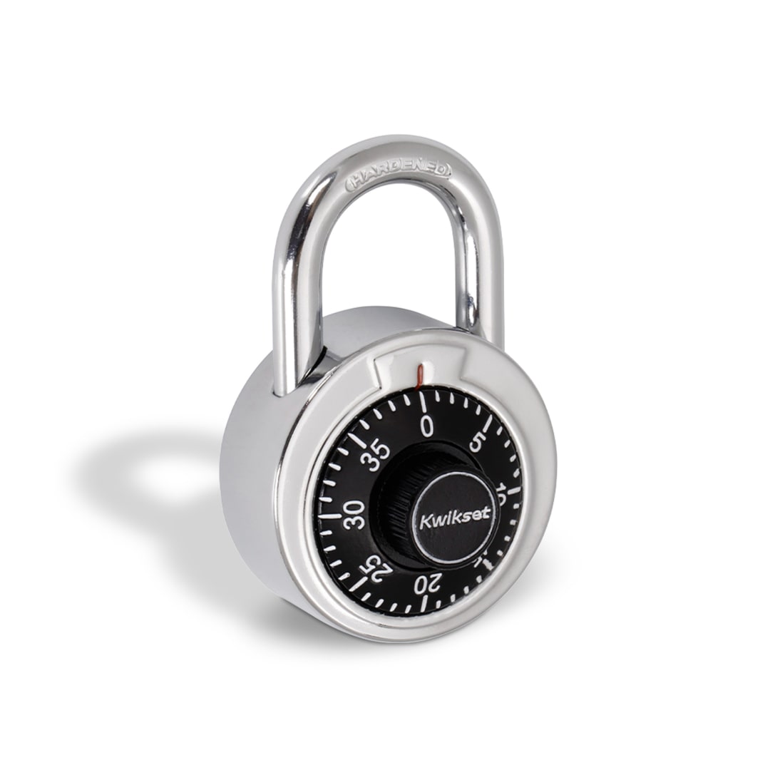 Kwikset Combination Dial Padlock, 3-Digit, 2 in Body, 1 Pack, Black