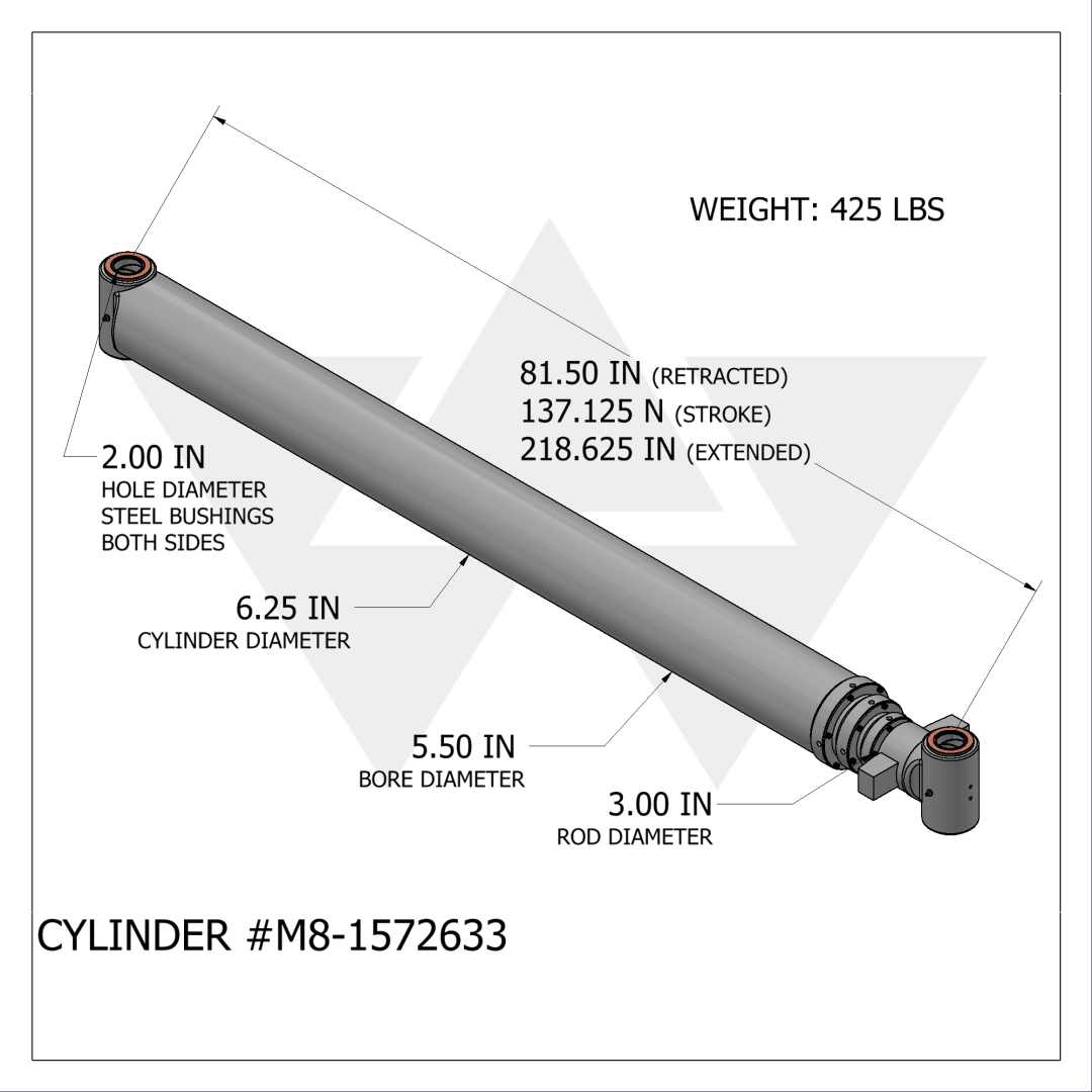 Wastebuilt® Replacement for McNeilus Zero Radius Short Ejector Cyllinder