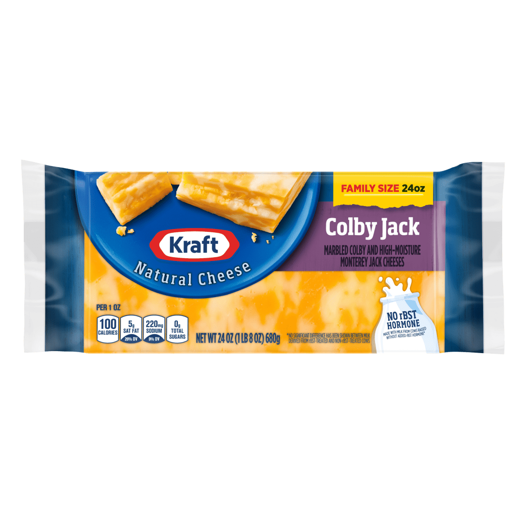 Kraft Colby Jack Marbled Cheese Family Size, 24 oz Block