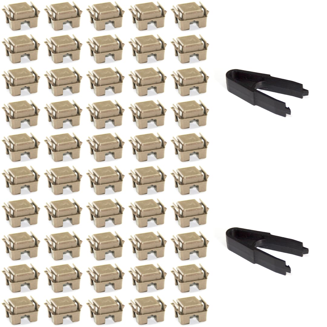 Modular Cube Locking Clips Pack of 50 and 2 Tweezers - Beige