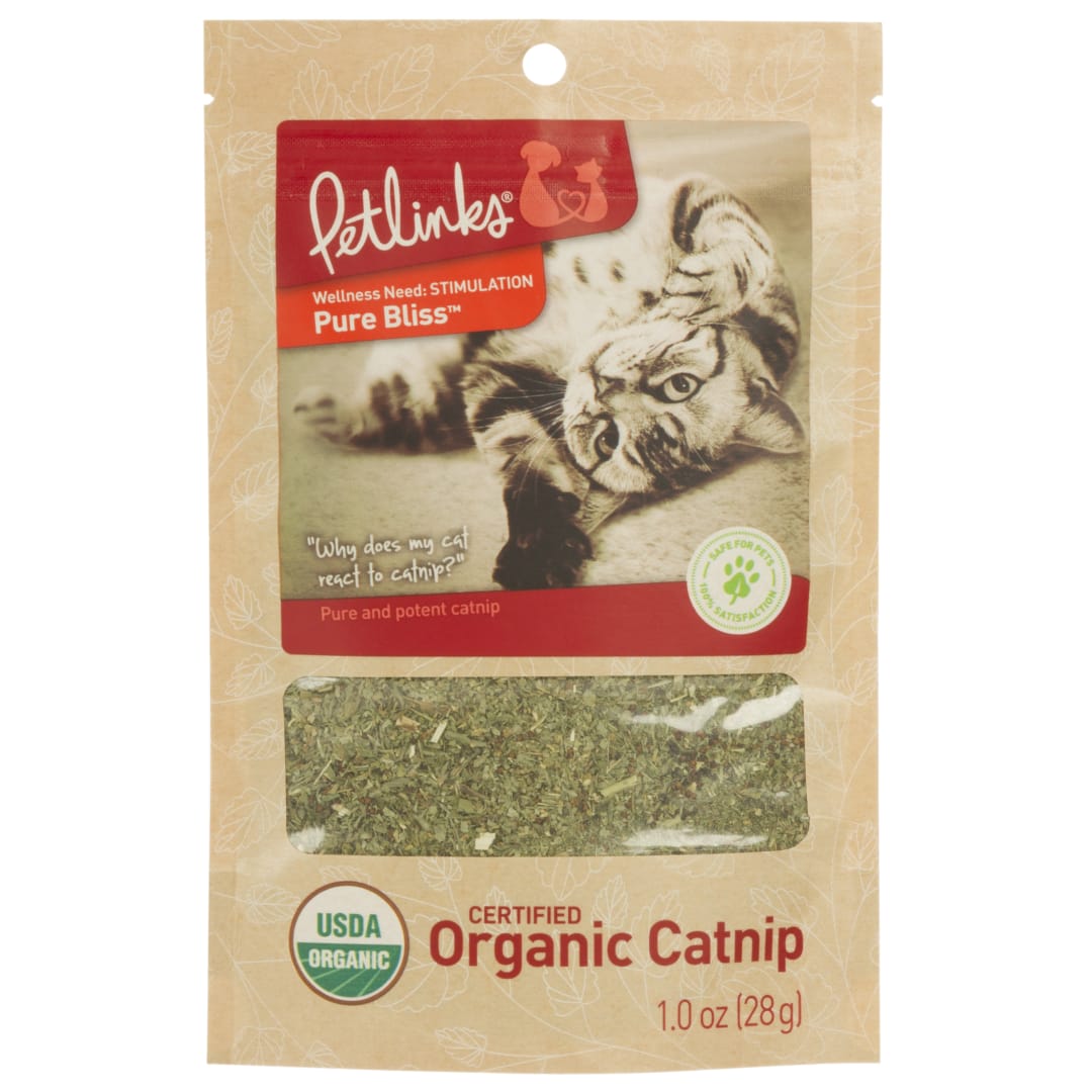 Petlinks Pure Bliss USDA Certified Organic Resealable Catnip Pouch, 1 Ounce