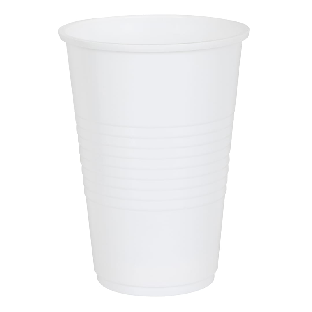 Bright White Solid 16oz Plastic Party Cups, 50ct