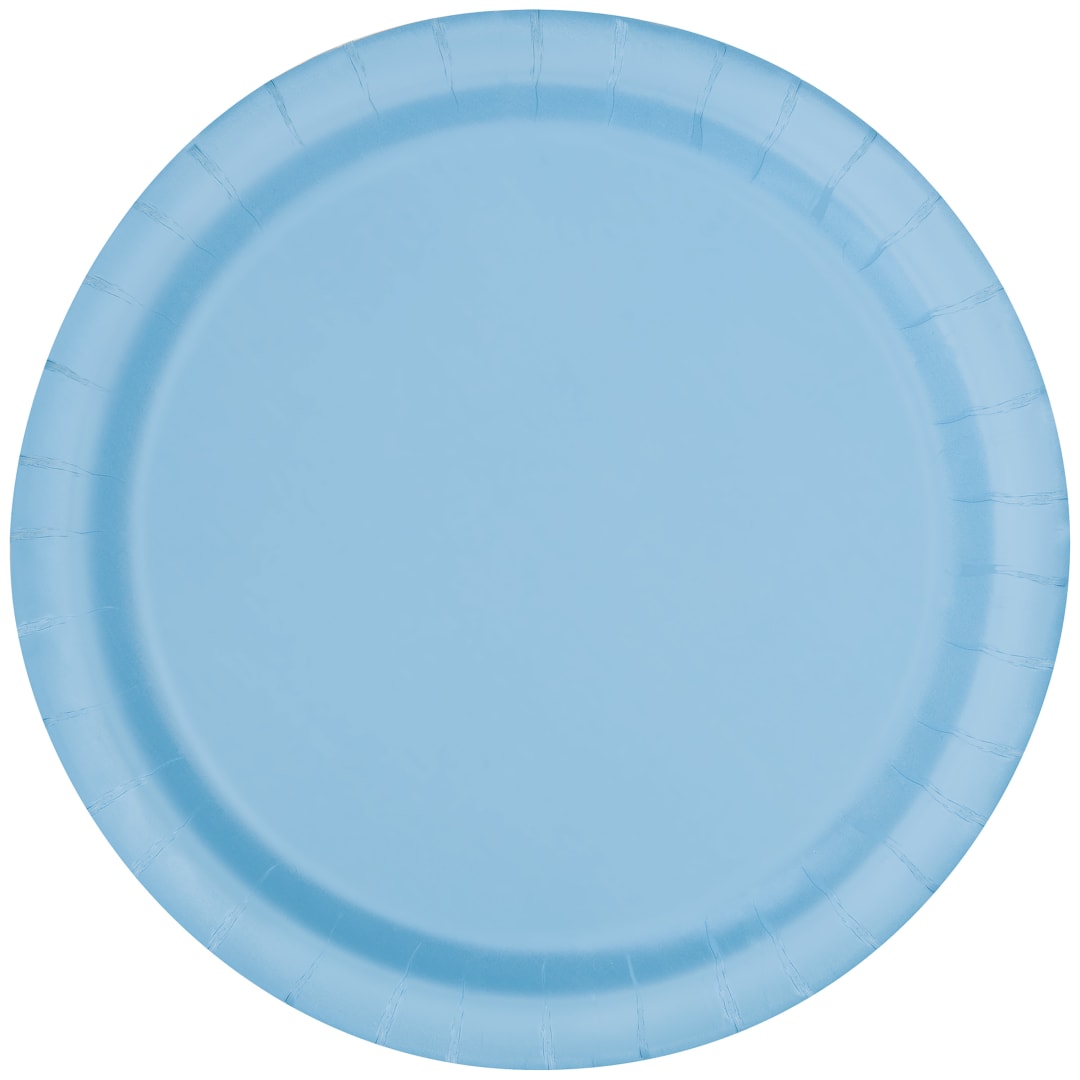 Powder Blue Solid Round 9" Dinner Plates, 8ct
