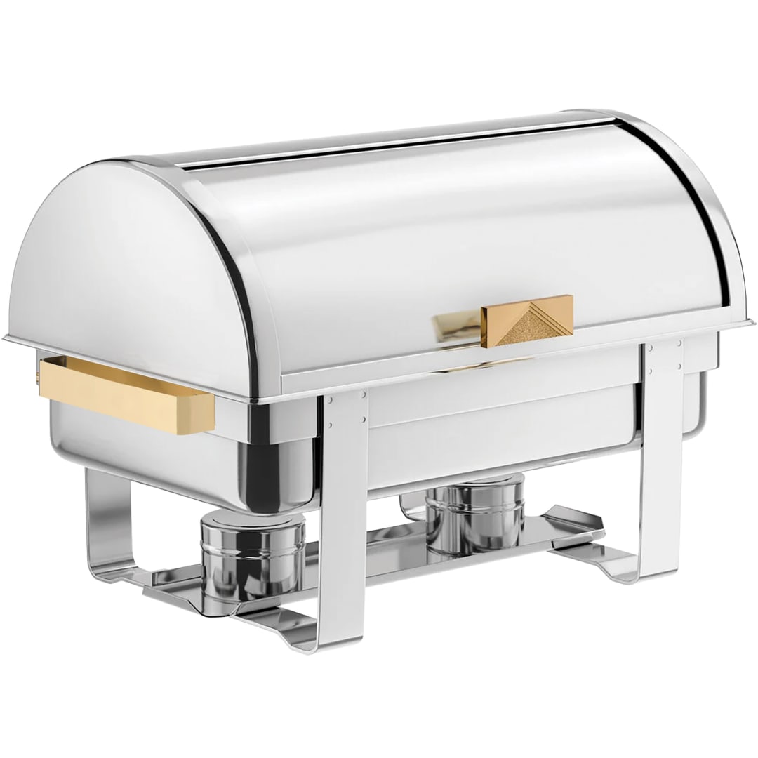 ROL-1 - ROLLTOP CHAFER W/BRASS ACCENT
