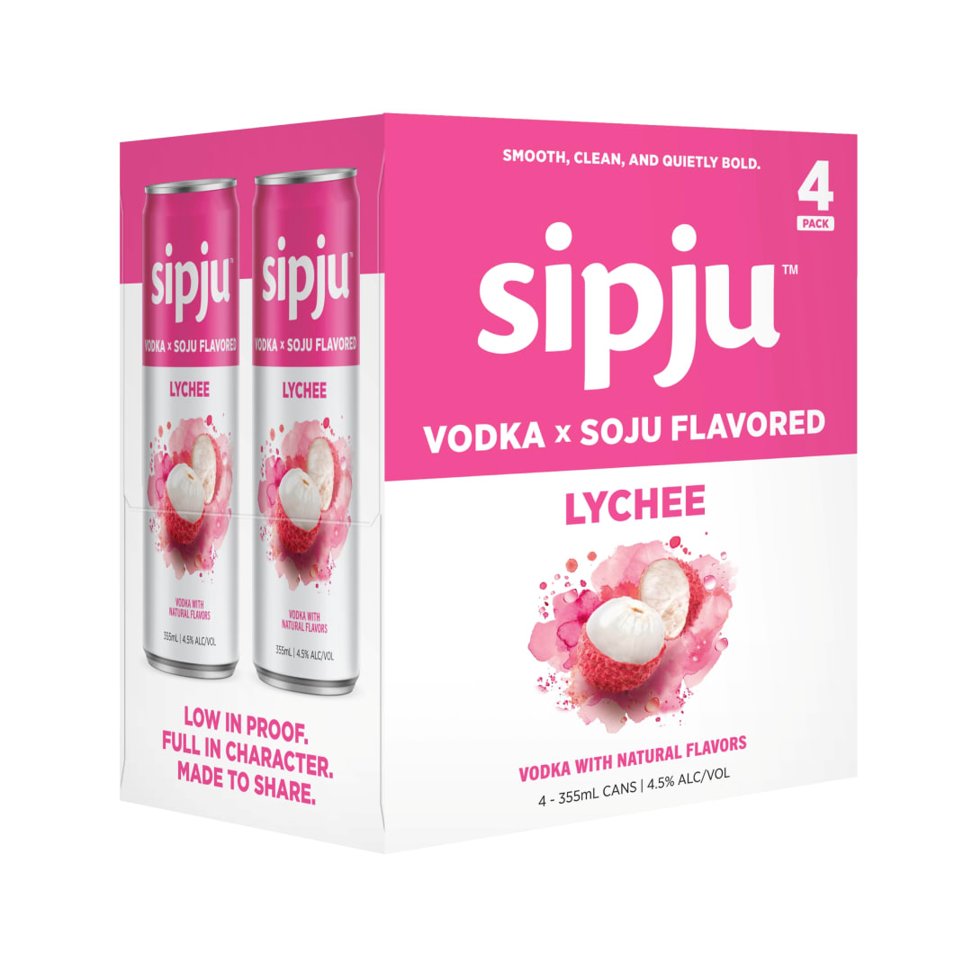 Sipju Lychee Cocktail 4 Pack 12oz Can 9 Proof