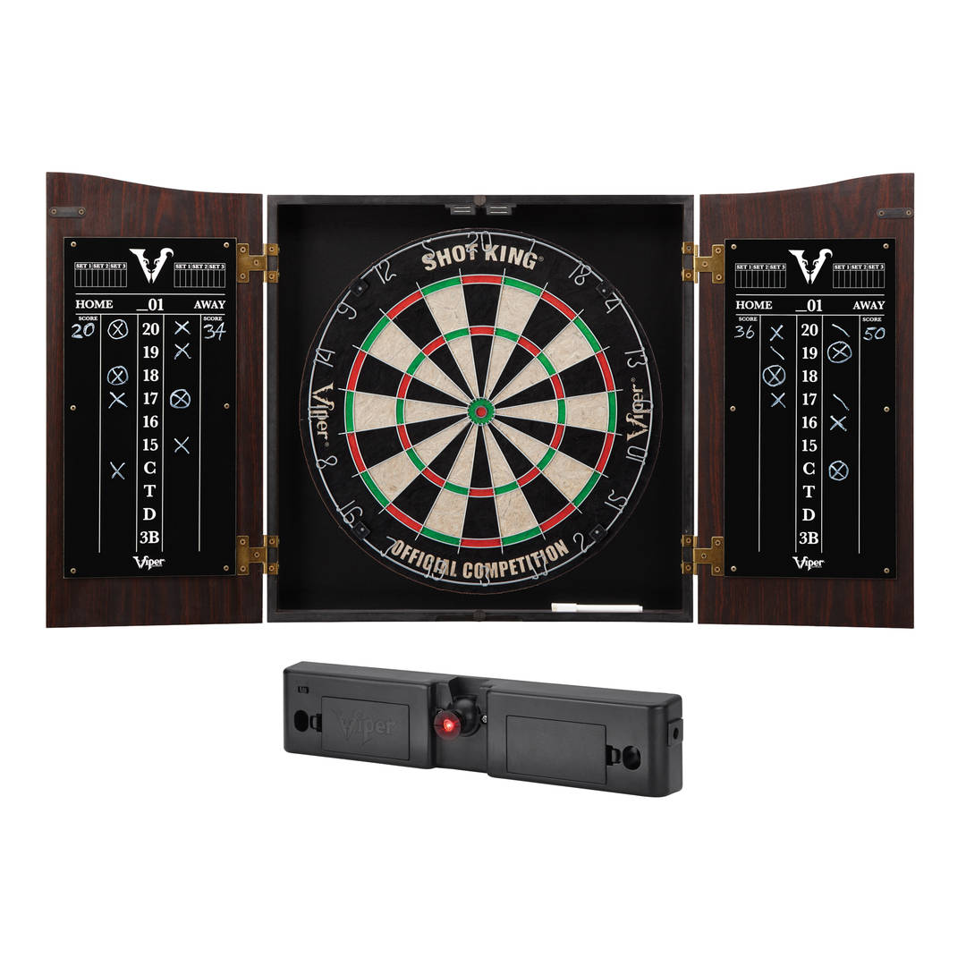 Viper Vault Sisal/Bristle Steel Tip Dartboard & Cabinet Bundle: Deluxe Set