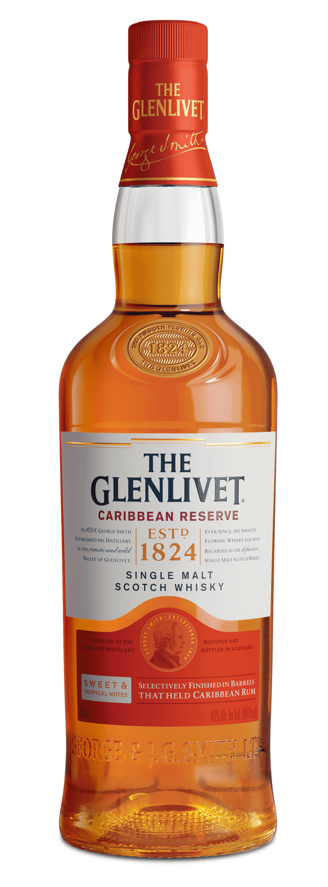The Glenlivet Caribbean Reserve Single Malt Scotch Whisky, 750 ml ...