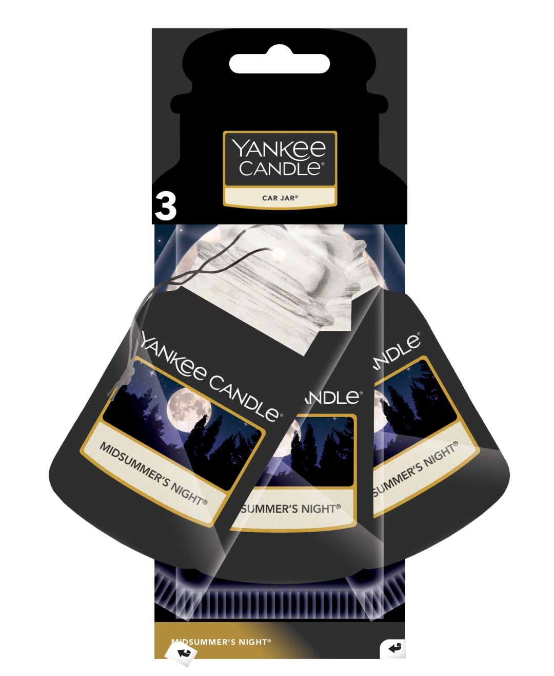 Yankee Candle Ambientador perfumado para coche | Noche de verano | 3 unidades