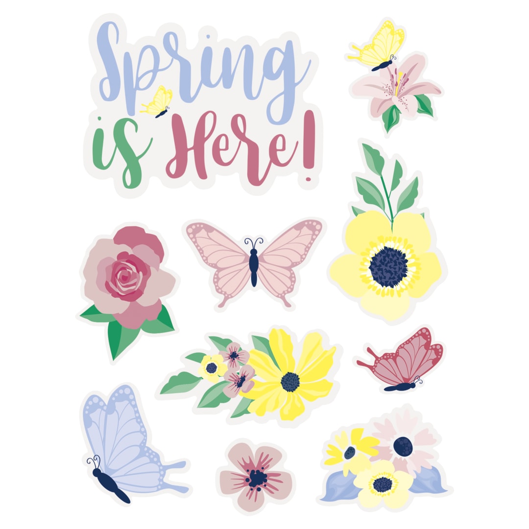 Pastel Floral Window Clings Sheet