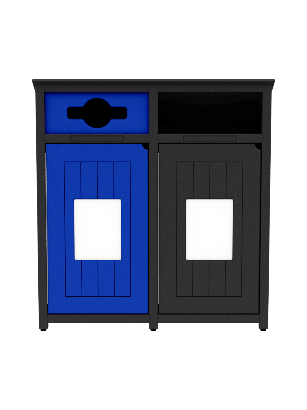 AURA - Double - Unit - Mixed Recyclables-Waste - Mixed-Full - Black-Blue
