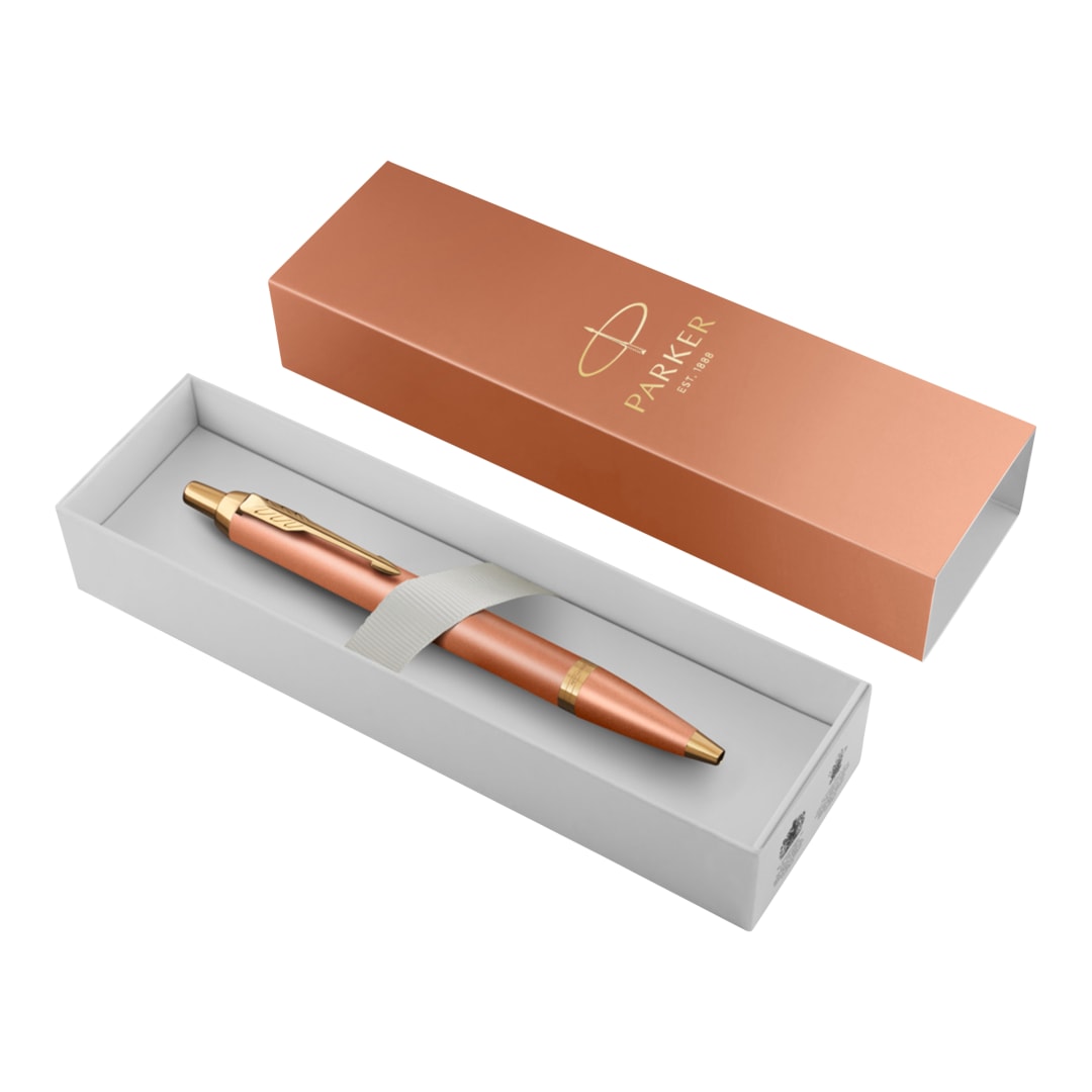 Parker IM Writing Rituals Ballpoint Pen | Uplifting Orange Finish with Gradient & Gold Trims | Medium Point | Blue Ink | Gift Box
