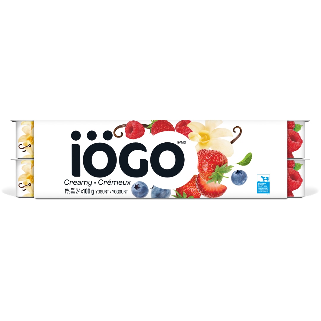 iÖGO Strawberry, Raspberry, Blueberry, Vanilla Yogurt Cups 1%