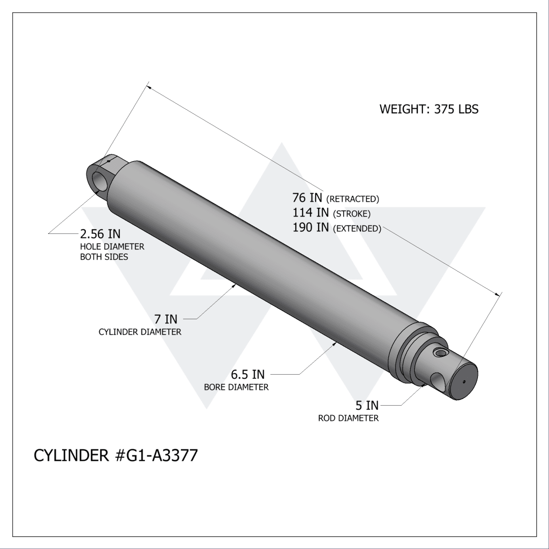 Galbreath™ Double Acting Telescopic Lift Cylinder (6"-5" X 114")