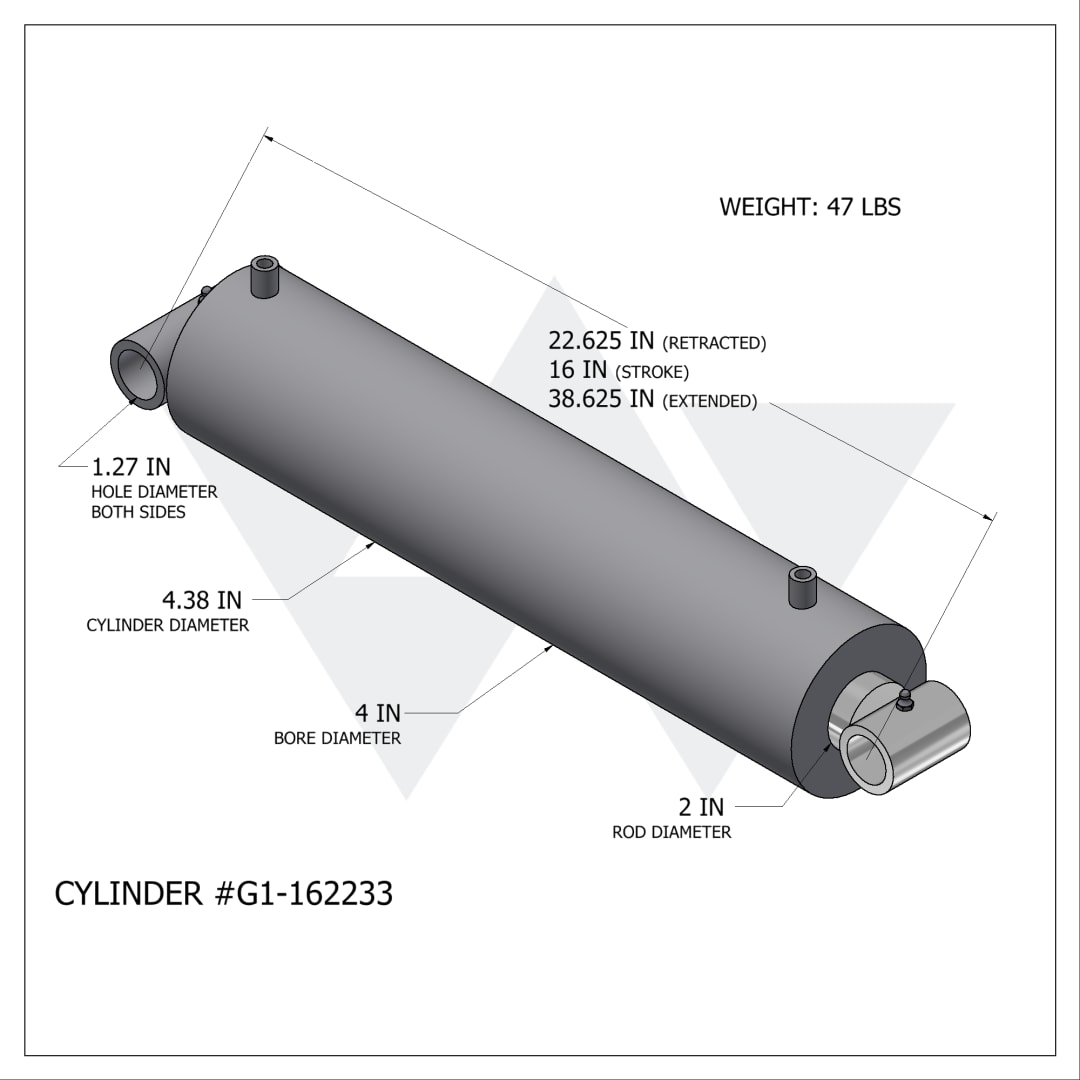 Galbreath™ Hydraulic Cylinder, Accu-Pak (4" X 2" X 16")