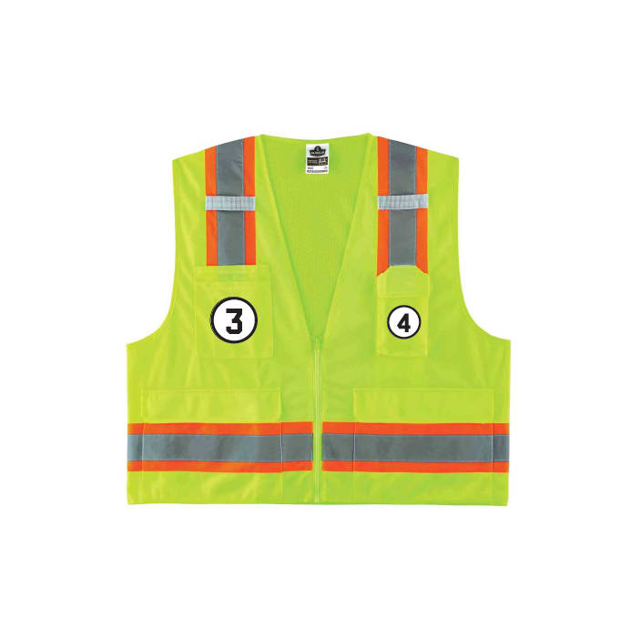 GloWear 8248Z Two-Tone Surveyor Vest - Type R, Class 2, Zipper
