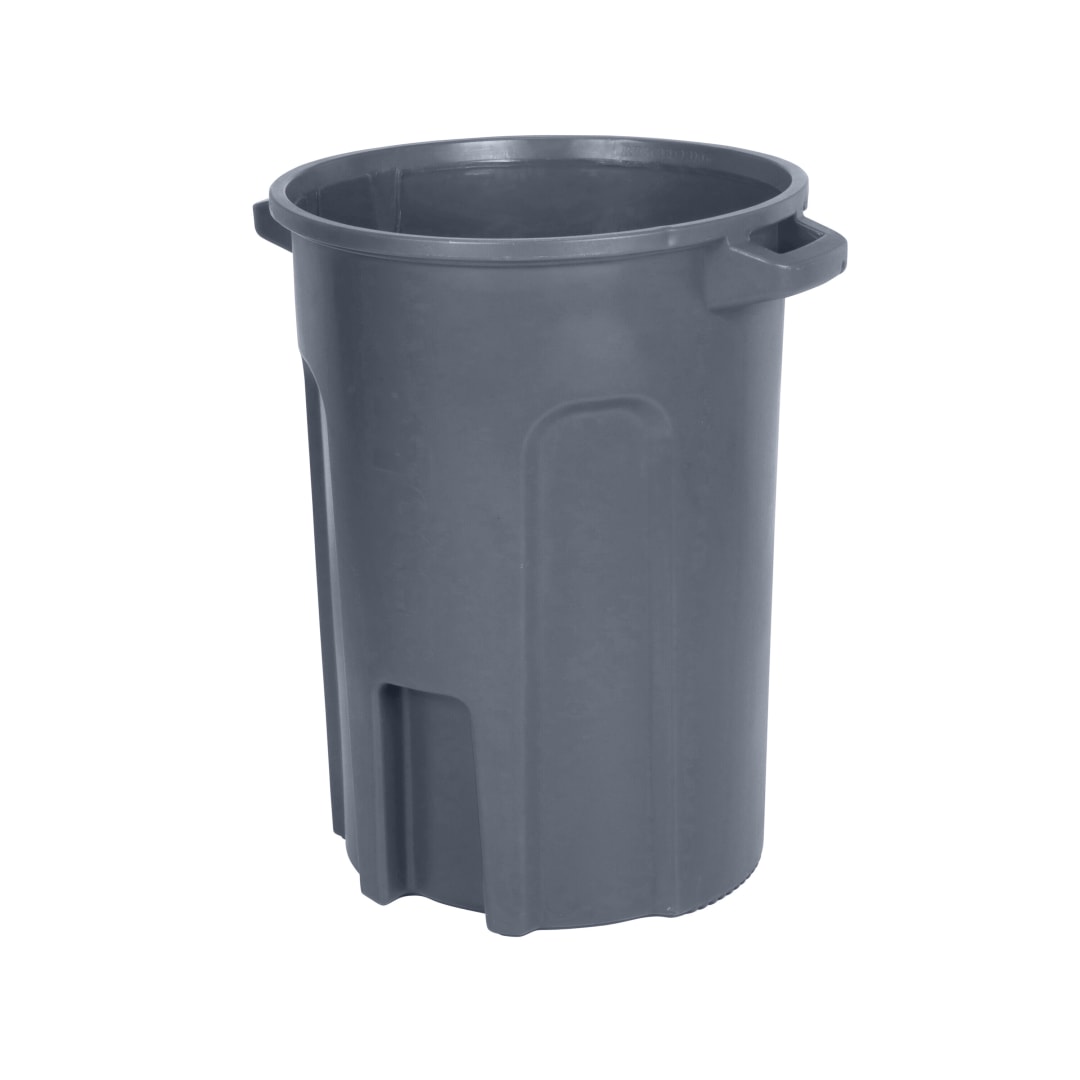 44 Gal. Round Trash Can with Lift Handle - Dark Gray Granite