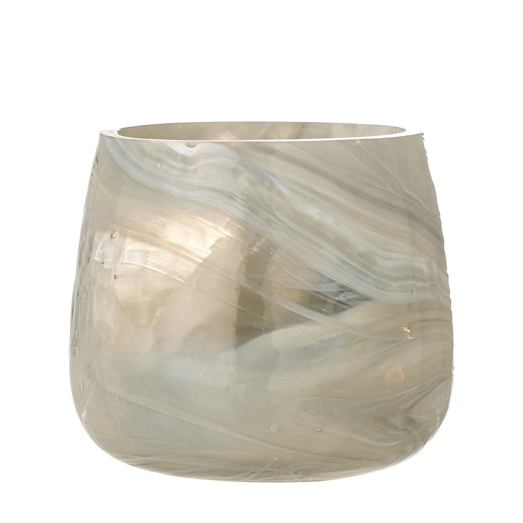 82072646 - Imran Votive, Grey, Recycled Glass STOCK: 80