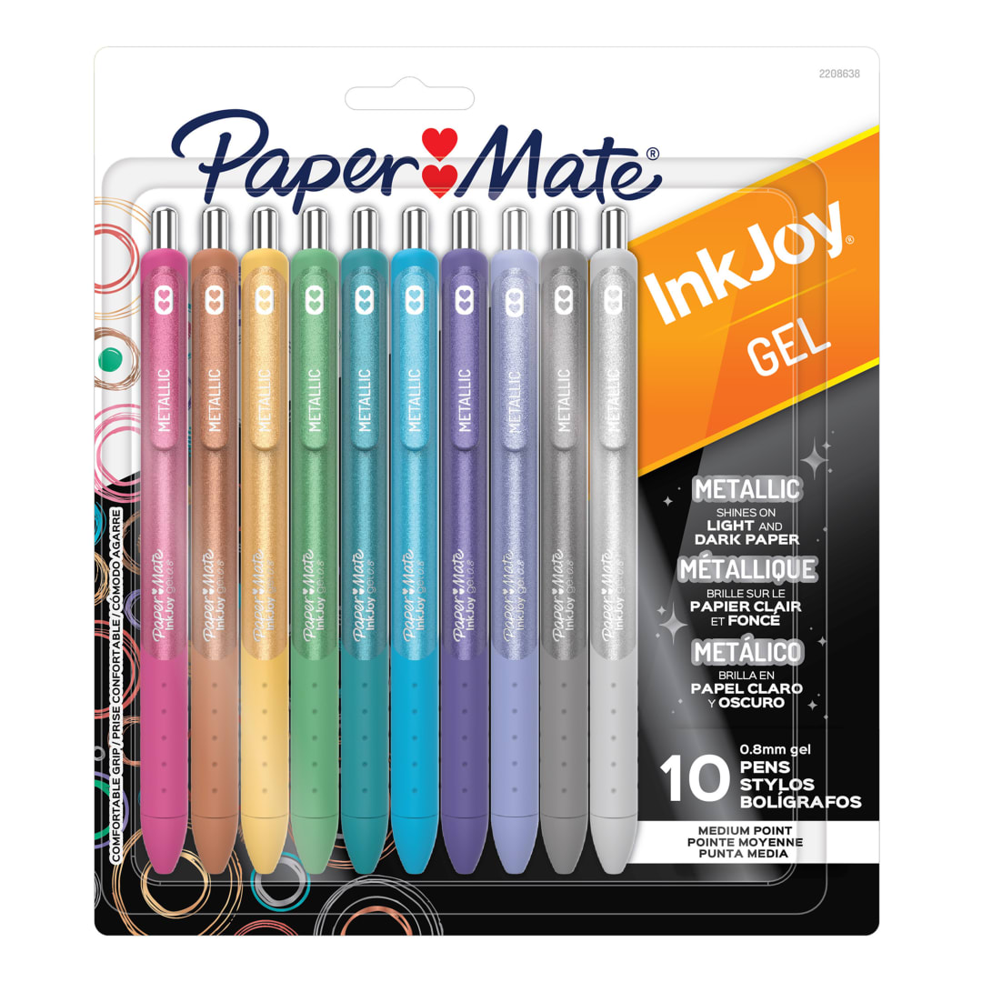 PM INKJOY GEL METALLIC 0.8MM 10CT ASST