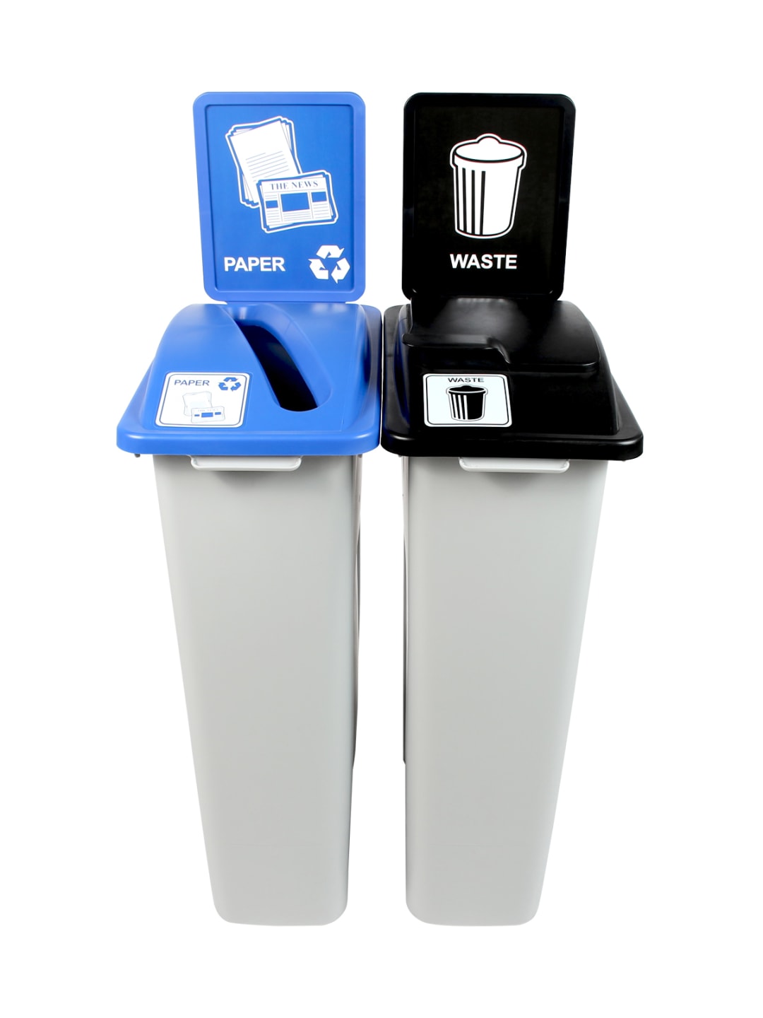 WASTE WATCHER - Double - Kit - Paper-Waste - Slot-Solid Lift - Grey-Blue-Black