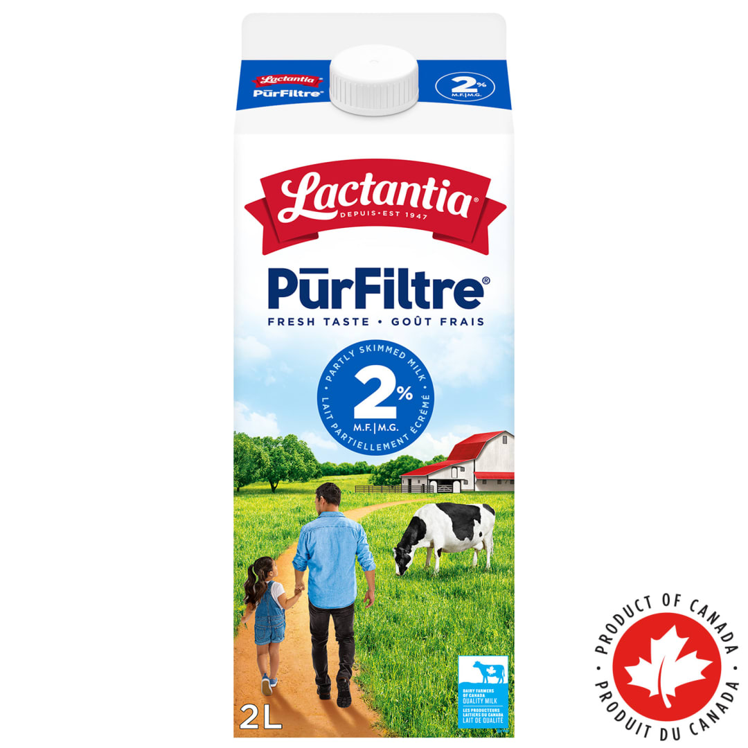 Lactantia PurFiltre Partially Skimmed Milk, 2%, 2L Carton