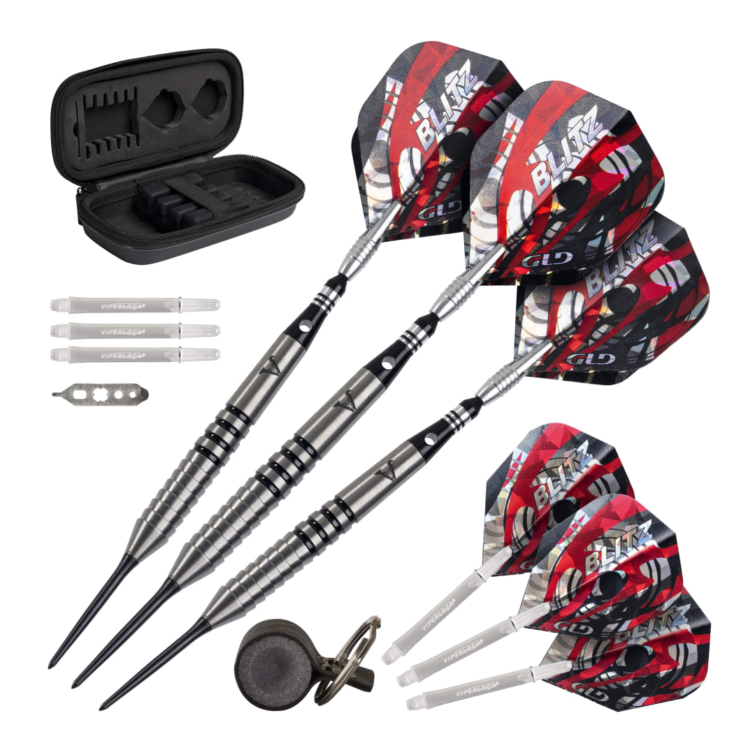 Viper Blitz 95% Tungsten Steel Tip Darts 26 Grams with Point Sharpener