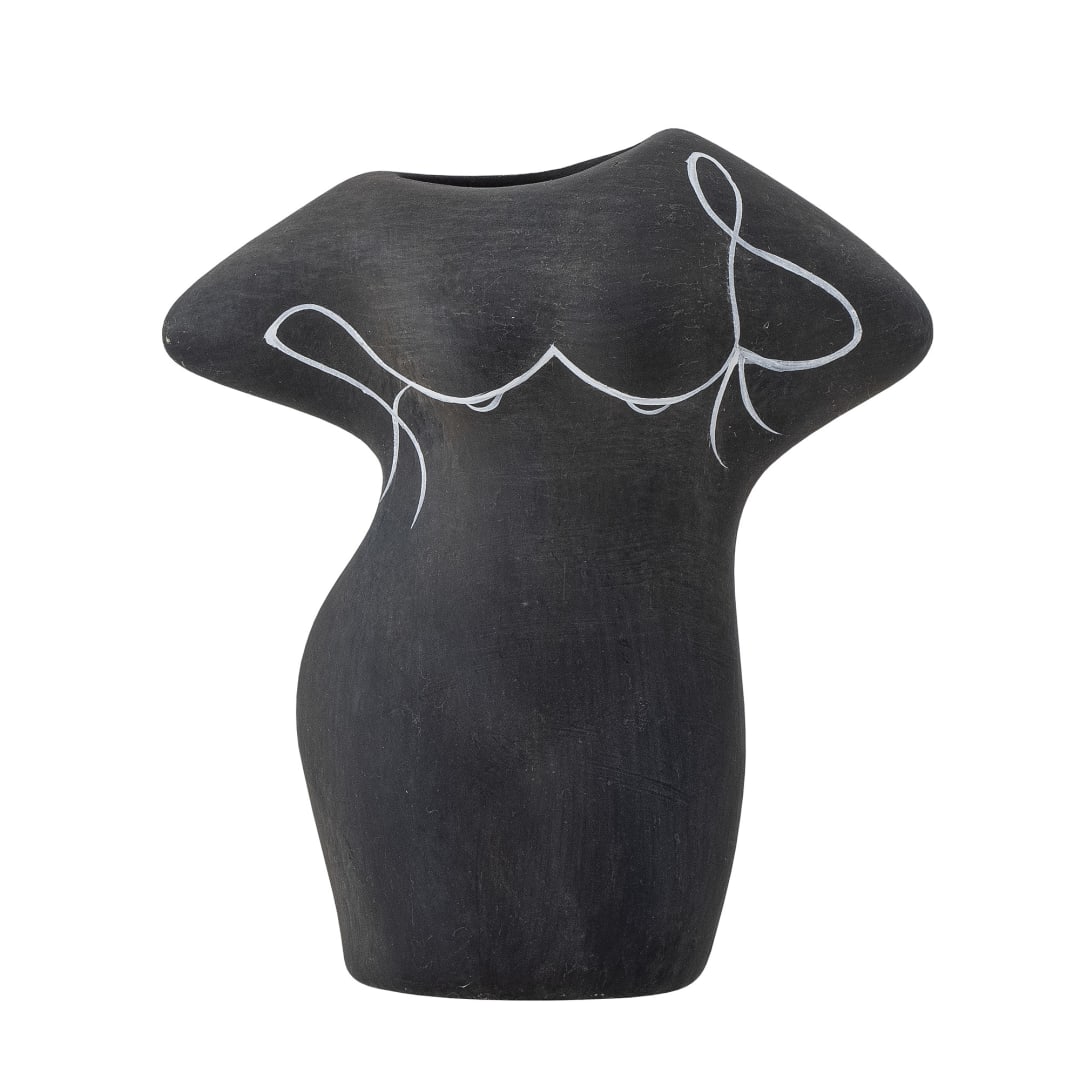 82058381 - Lulu Deco Vase, Black, Terracotta STOCK: 300