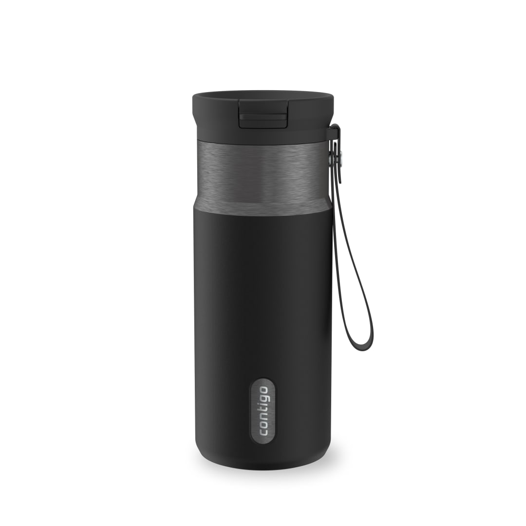 Contigo SnapSeal Insulated Stainless Steel Water Bottle with Carrying Strap, 16 oz (473 ml)