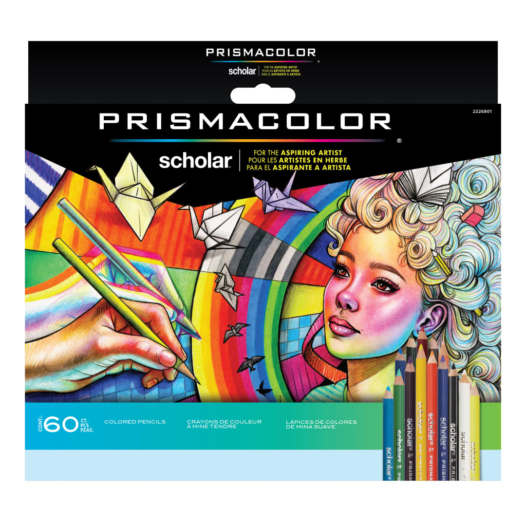 Prismacolor Scholar Coloured Pencils, Art Supplies Perfect for Sketching, Drawing, Colouring, Assorted, 60 Count