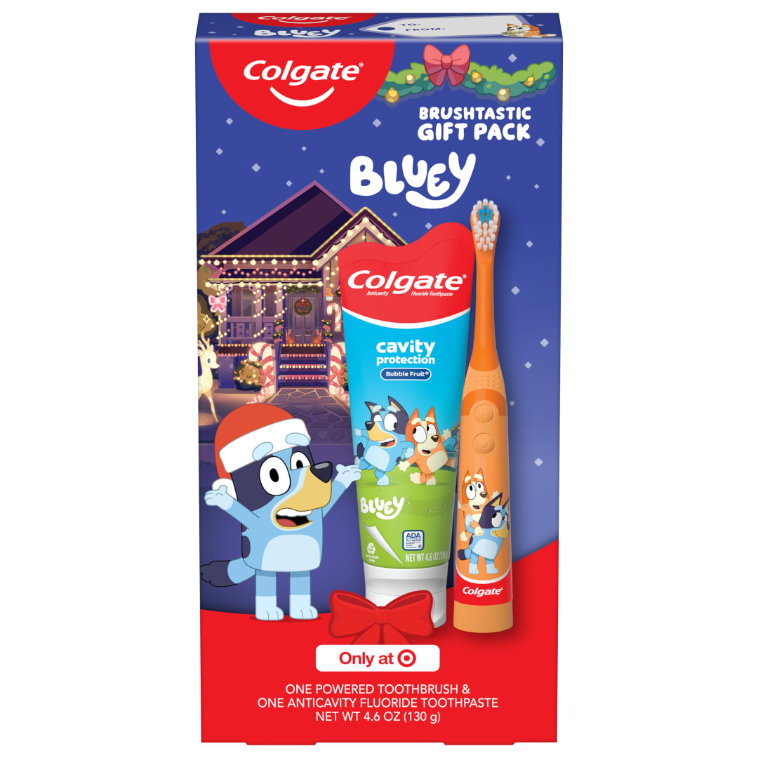 Colgate Kids Battery Powered Bluey Toothbrush and Kids Toothpaste Set