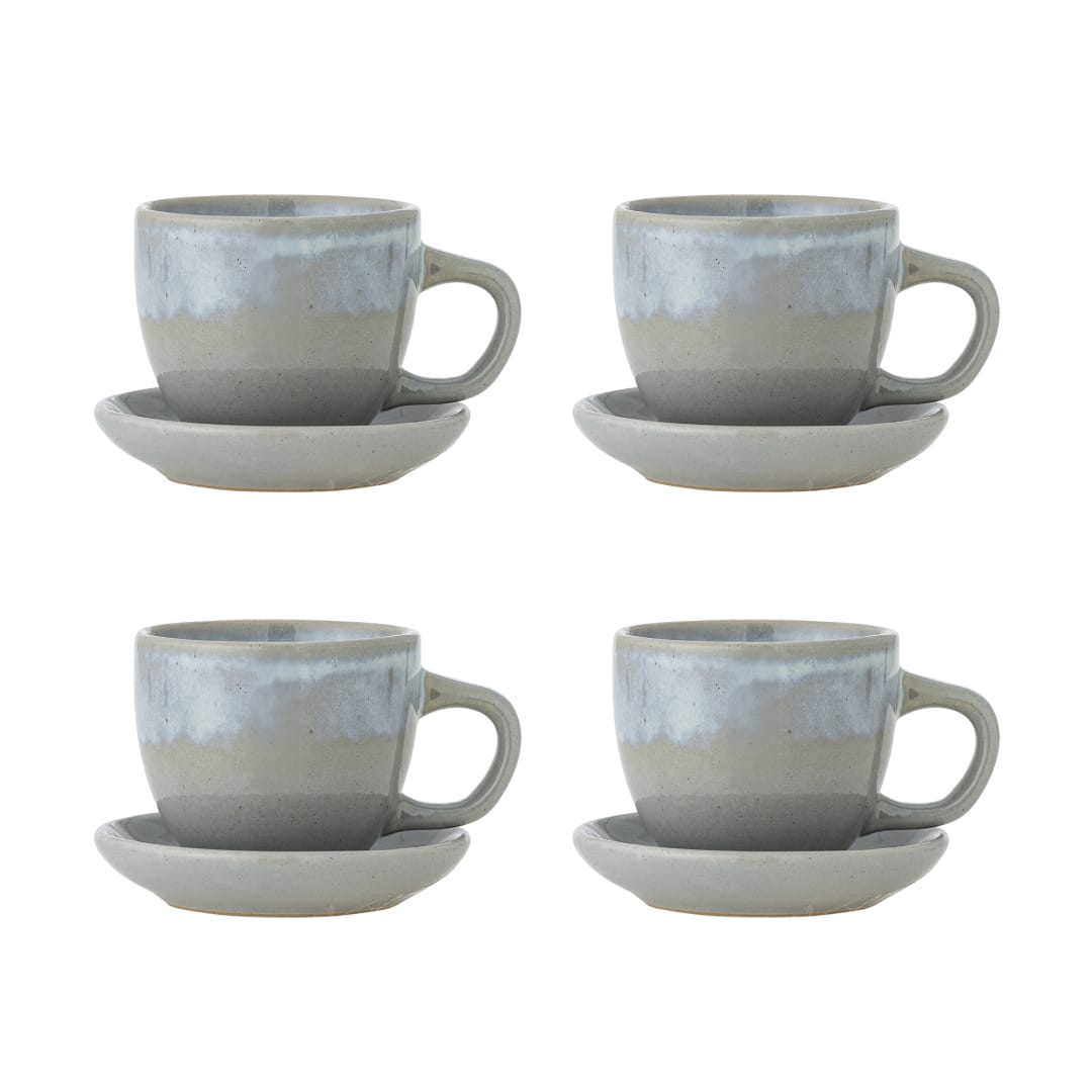 82072417 - Brenta Cup w/Saucer, Blue, Stoneware STOCK: 109