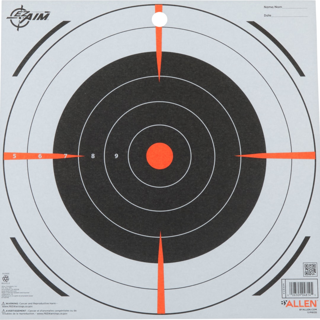 EZ Aim® Bullseye 12" Paper Shooting Targets, 13-Pack