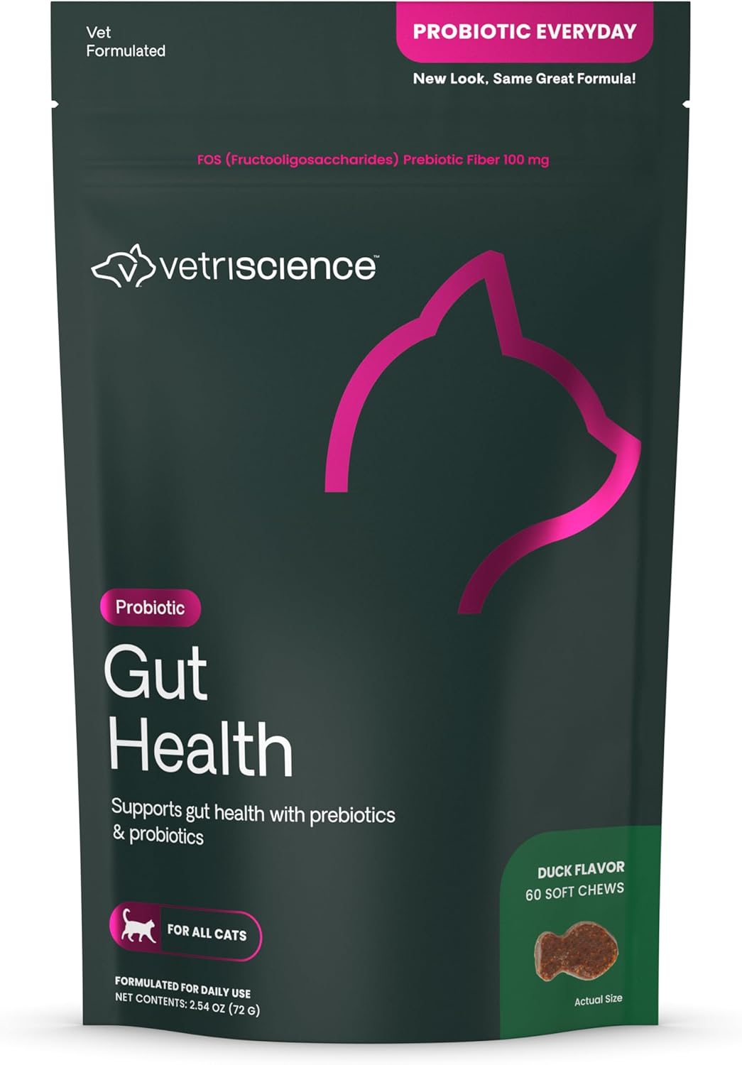 VS Gut Health Chews, Cats, Duck, 60ct