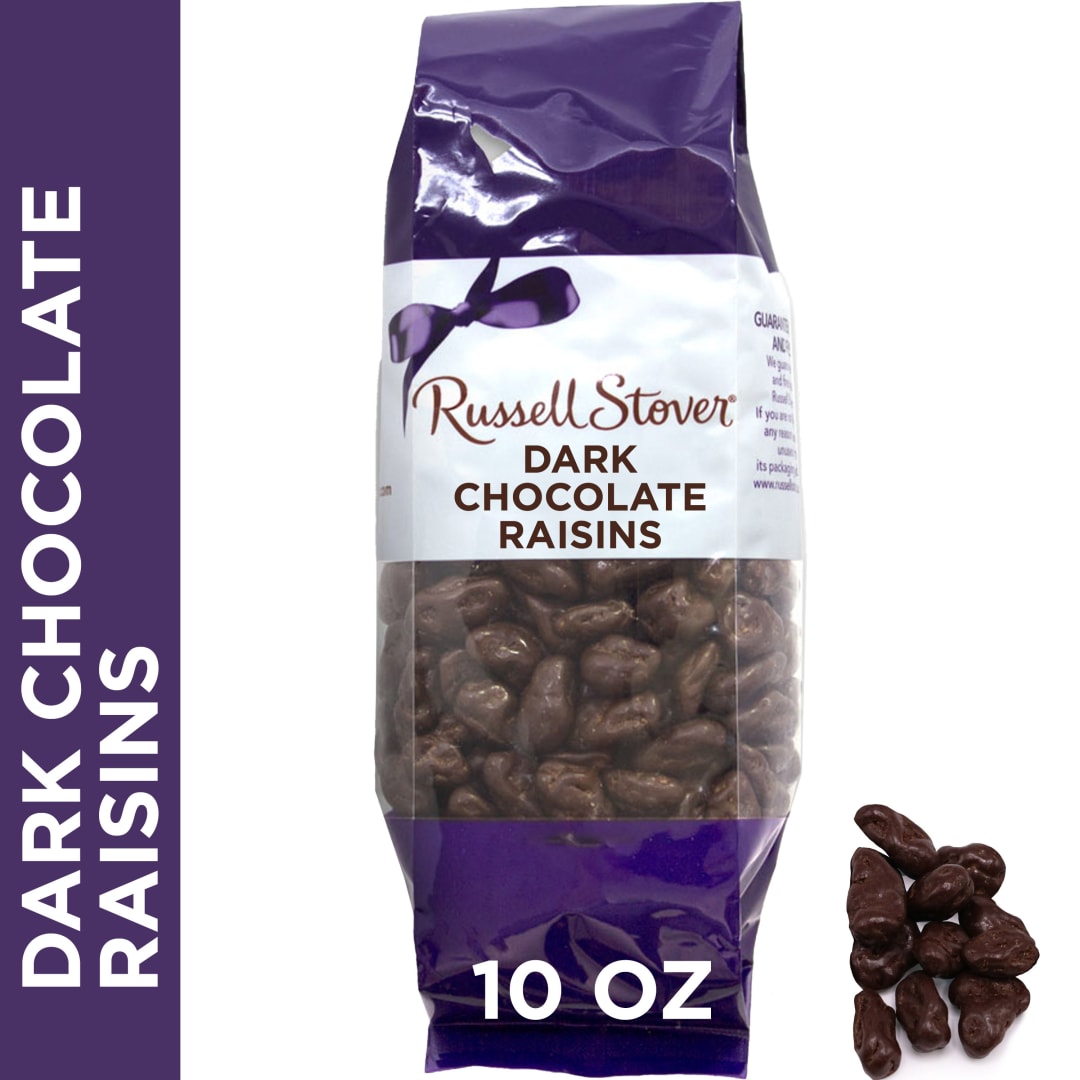 RUSSELL STOVER Dark Chocolate Raisins, 10 oz. bag