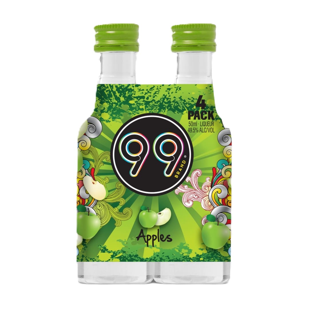 99 Brand Apples 4 Pack 50ml 99 Proof