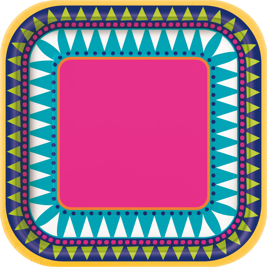 Boho Fiesta Square 7" Dessert Plates, 10ct