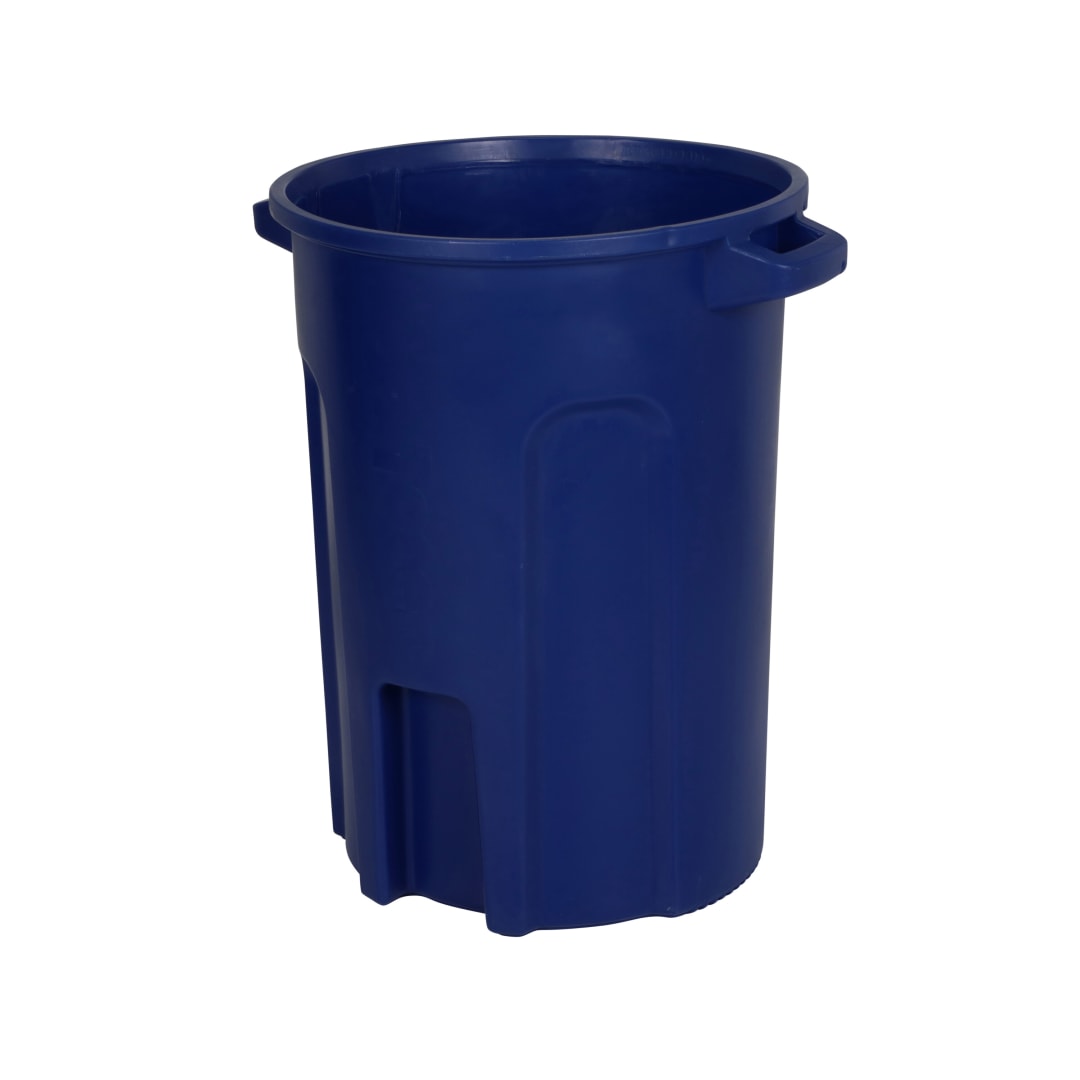 32 Gal. Round Trash Can with Lift Handle - Blue