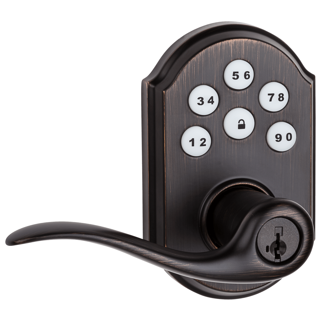 911 SmartCode®
Electronic Tustin Lever featuring SmartKey Security™ in Venetian Bronze