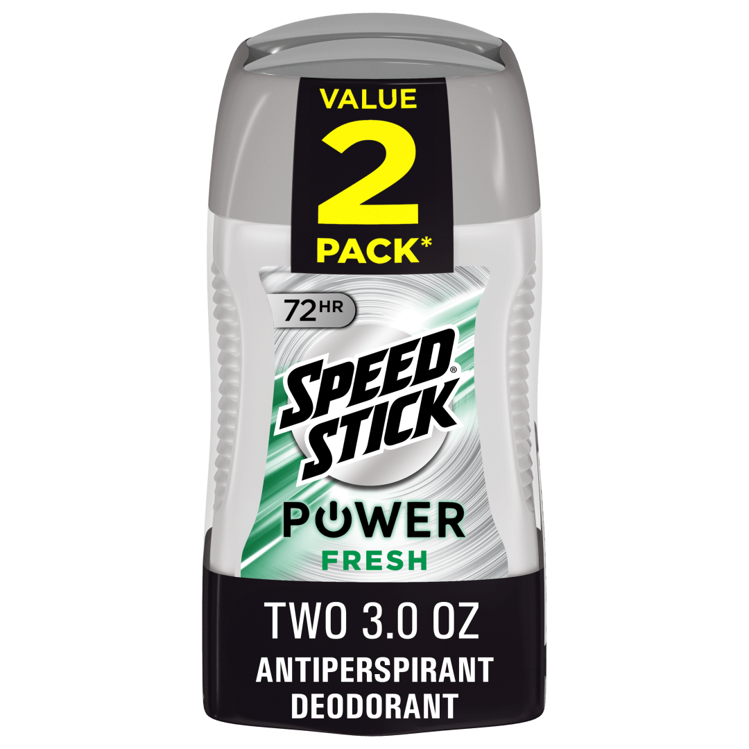 Speed Stick Power Antiperspirant Deodorant for Men, 72 HR Sweat & Odor Protection, Fresh Scent, 3.0 oz Stick (2 Pack)