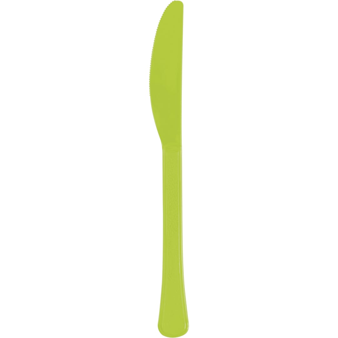 Neon Green Solid Premium Plastic Knives, 20ct