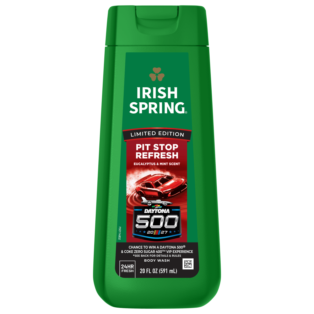 Irish Spring Limited Edition Daytona 500 Pit Stop Refresh Body Wash for Men, Eucalyptus & Mint, 20 fl oz