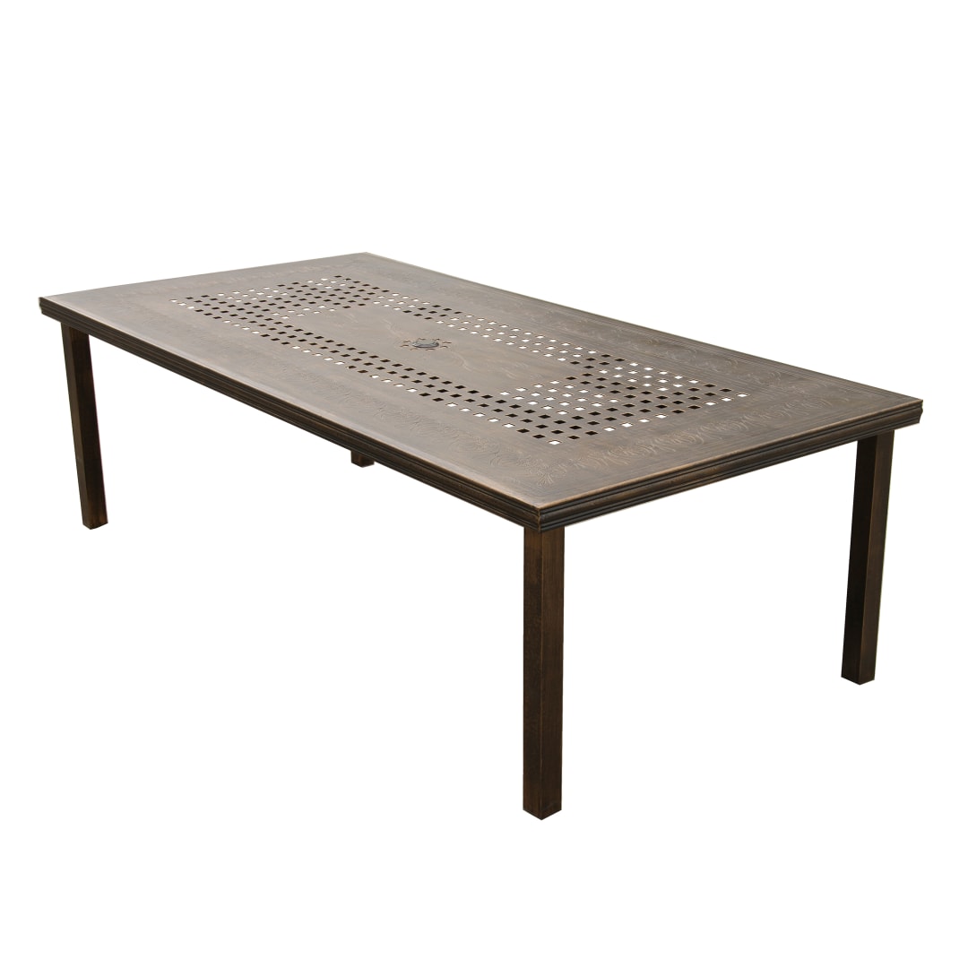 Modern Outdoor Mesh Aluminum Bronze 95-in Rectangle Large Patio Dining Table