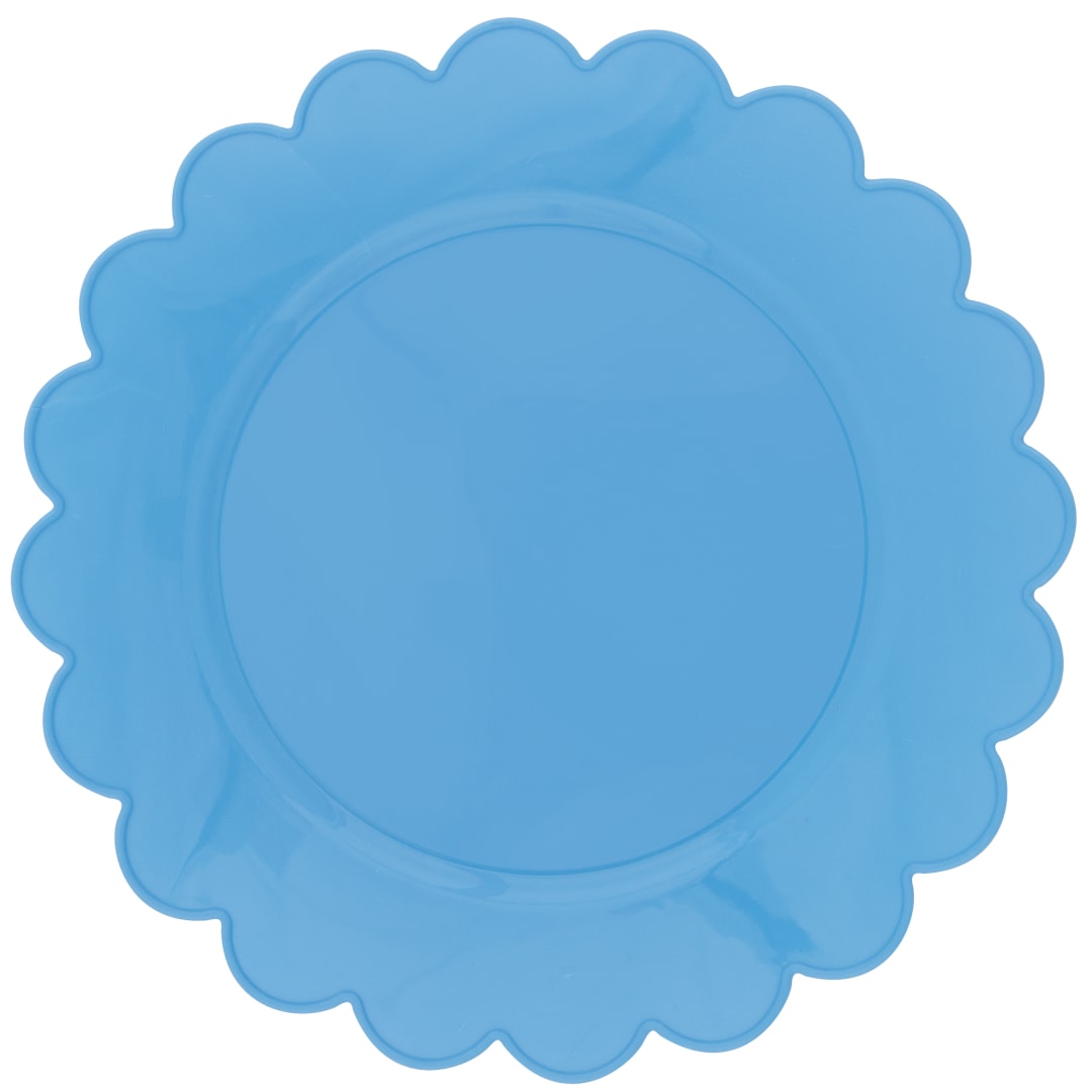 Light Blue Scalloped Round 7.5" Plastic Plates, 8ct