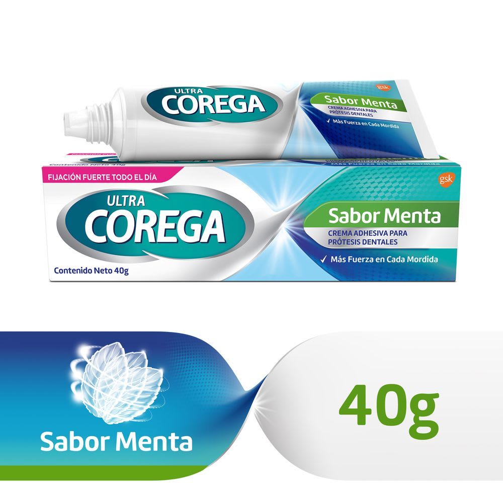 Ultra Corega Menta Crema Adhesiva para Prótesis Dentales 40g