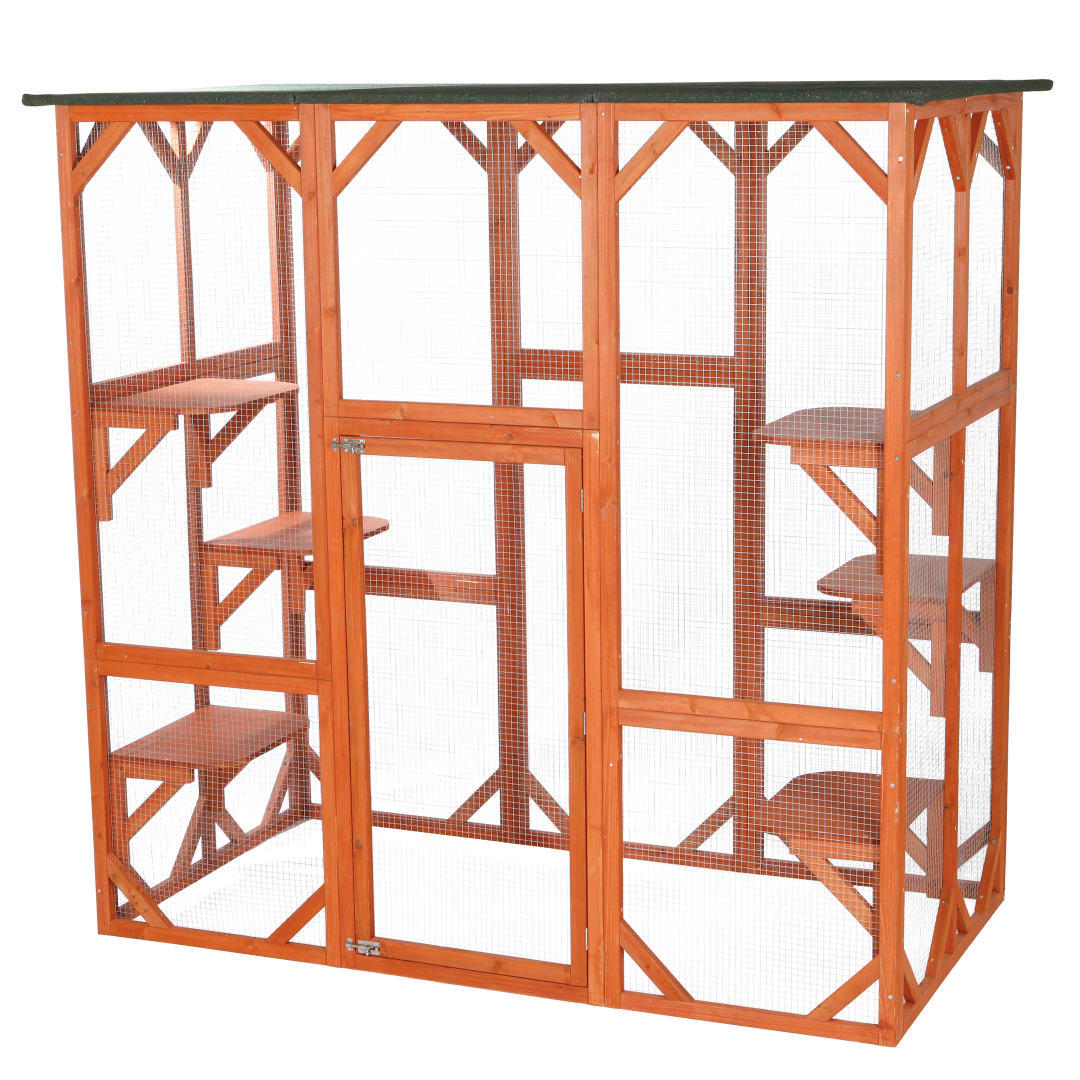 natura Outdoor Cattery with Asphalt Roof