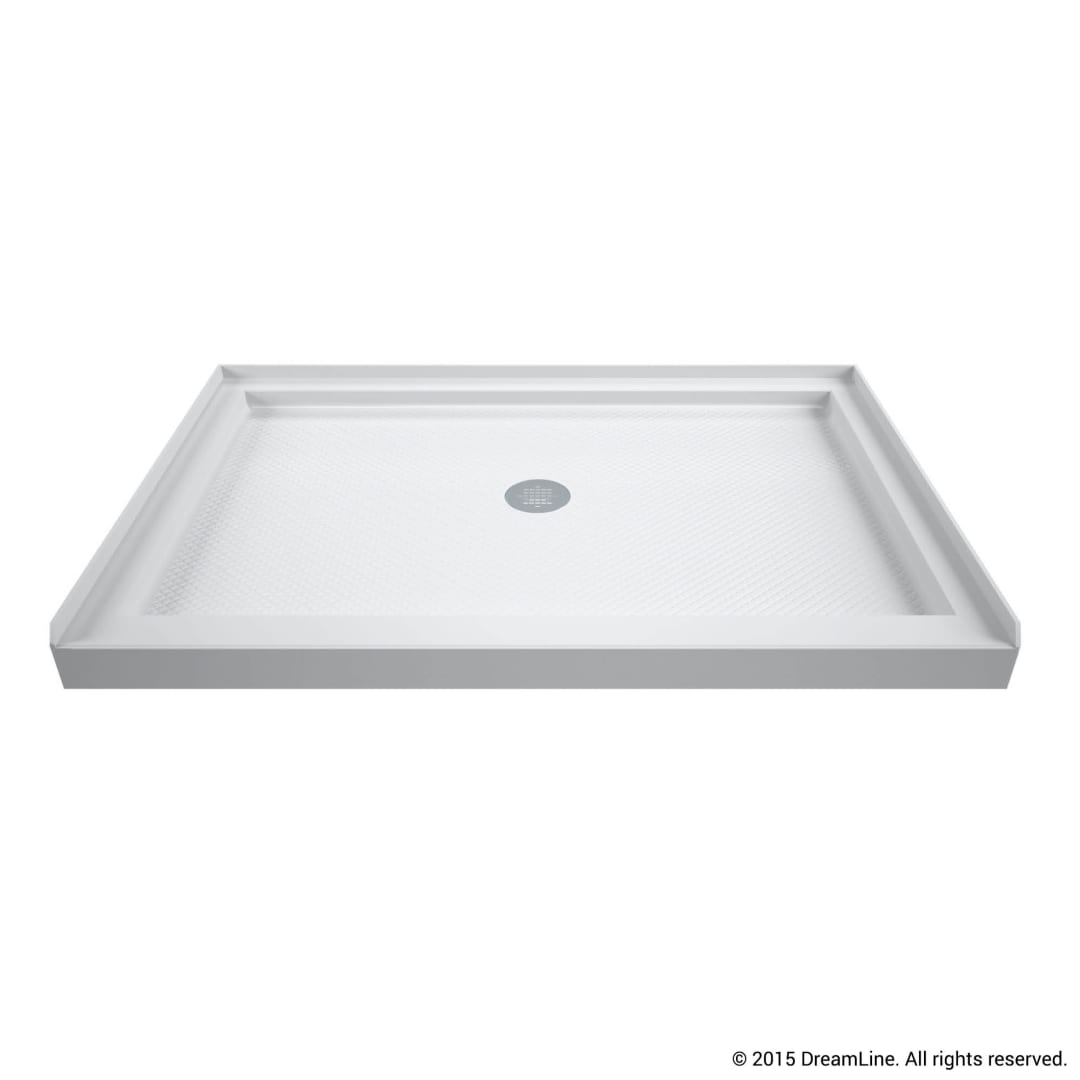 DreamLine SlimLine 32 inch D x 48 inch W x 2 3/4 inch H Center Drain Single Threshold Shower Base in White