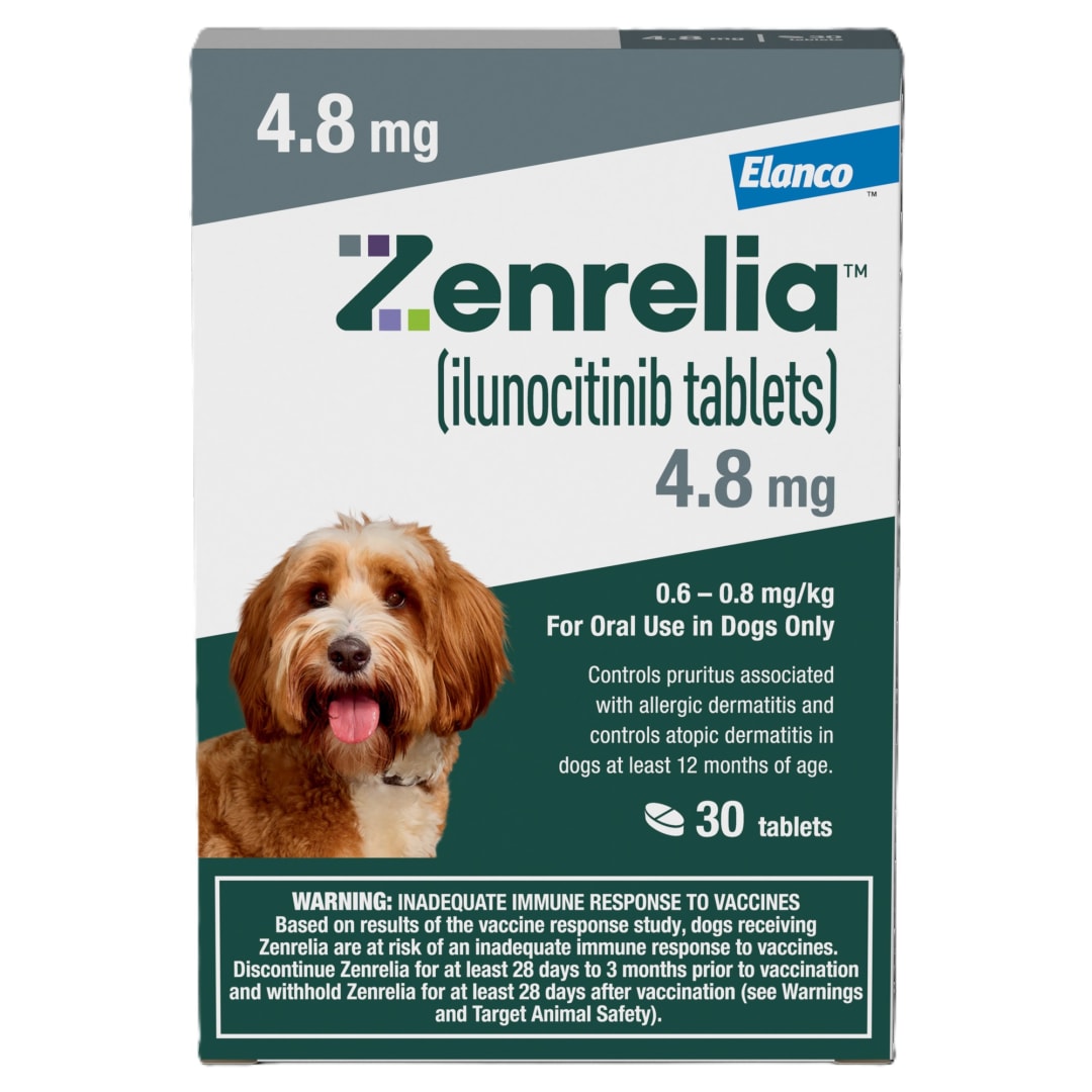 Zenrelia (ilunocitinib tablets) | Once Daily Prescription Itch Relief for Dogs | 4.8 mg (30 Count)
