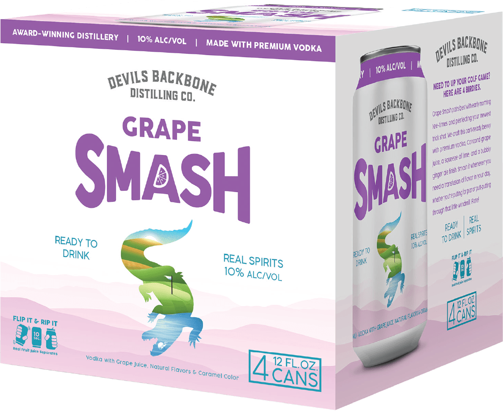 Devils Backbone Distilling Company Grape Smash 10%, 4PK 12oz Can