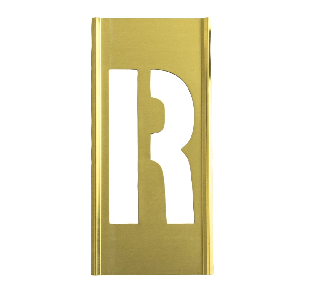 Stencil Sort-1" Brass Gothic R