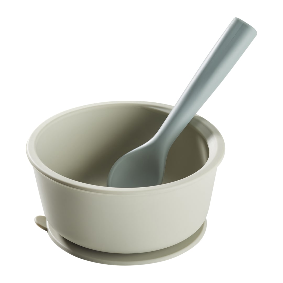 TT SILICONE BOWL AND SPOON GREEN